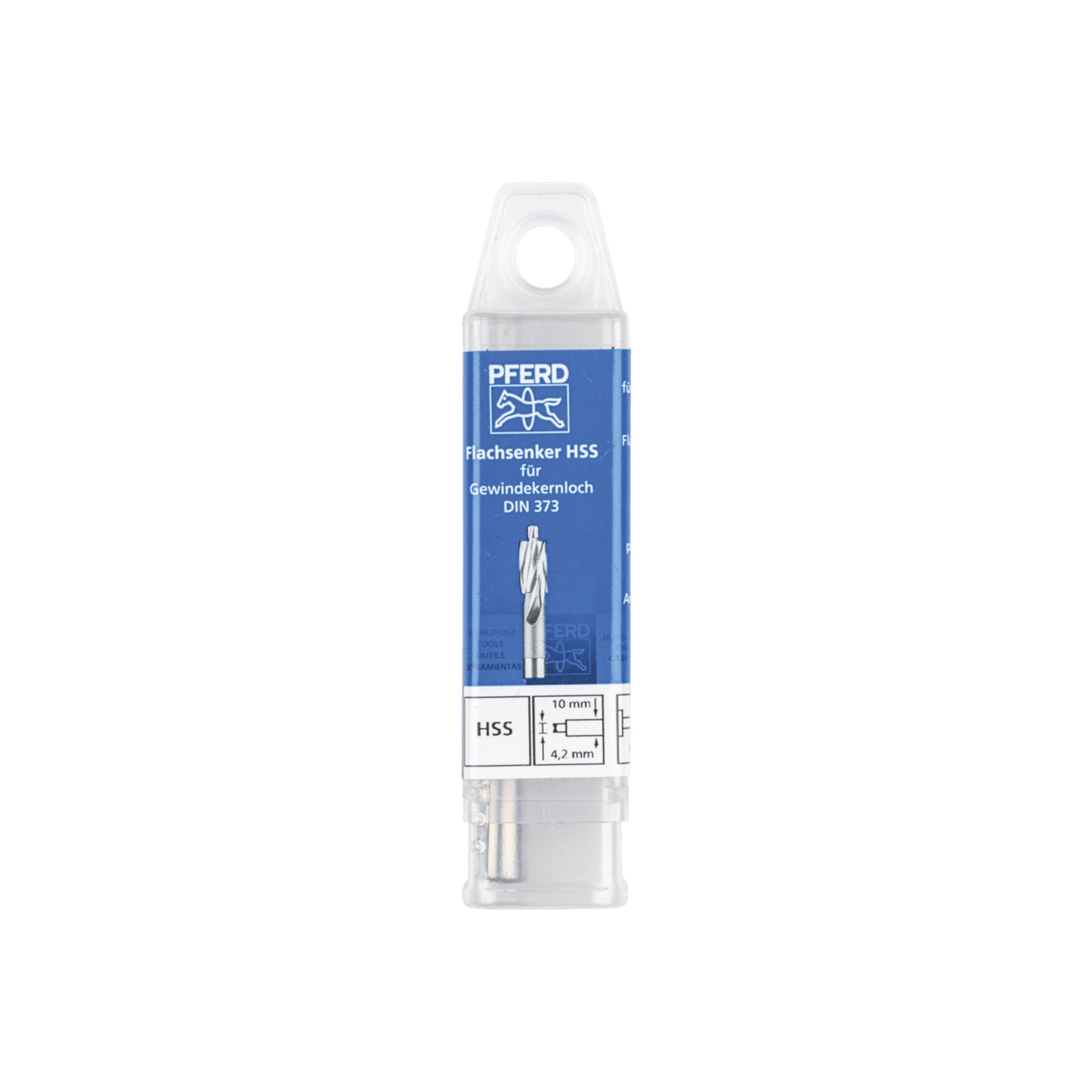 PFERD TOOLS HSS Flachsenker mit Führungszapfen DIN 373 Ø 10,0mm Schaft-Ø 8 mm für Gewindekernloch Produktbild img2 L