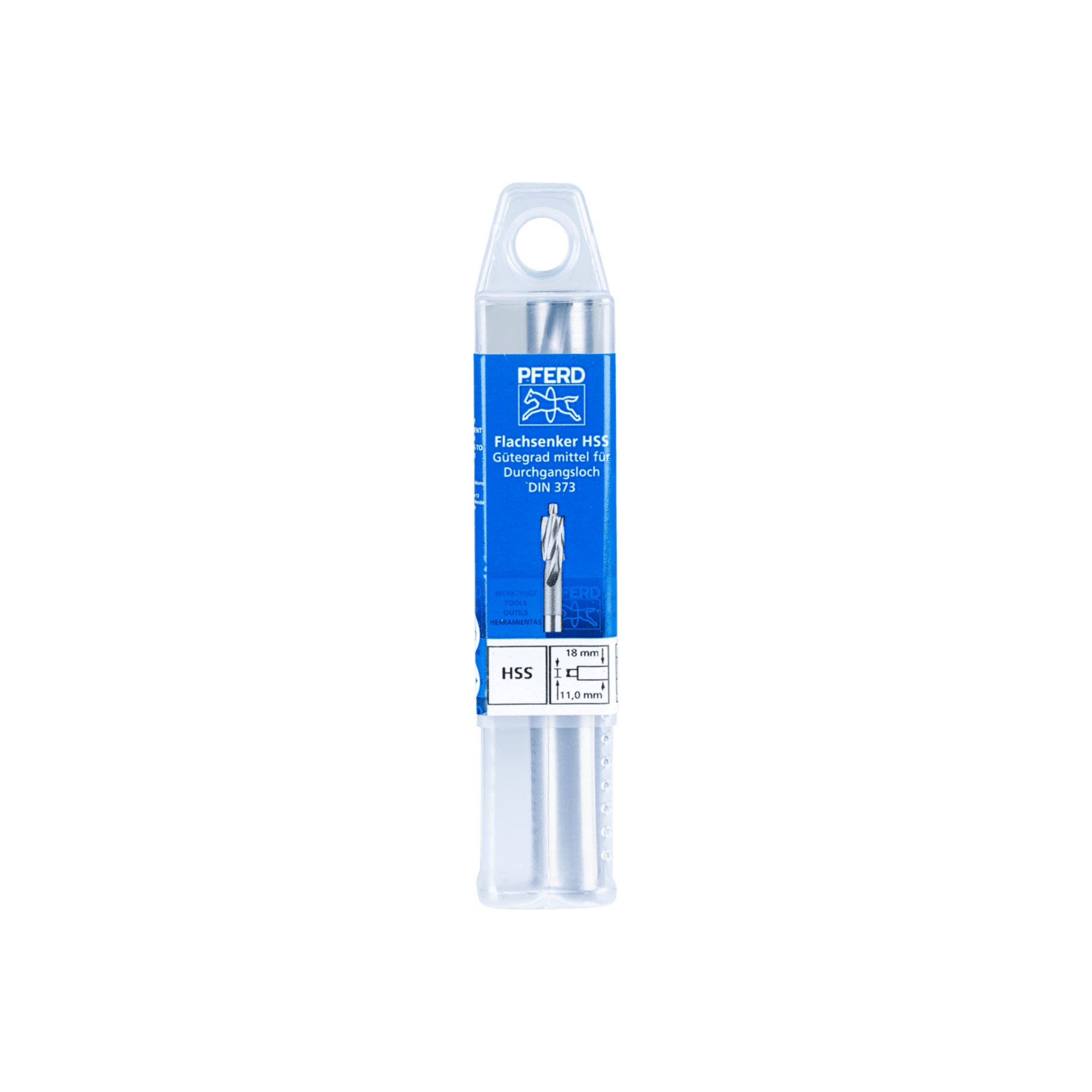 PFERD TOOLS HSS Flachsenker mit Führungszapfen DIN 373 Ø 18,0mm Schaft-Ø 12 mm mittel für Durchgangsloch Produktbild img2 L
