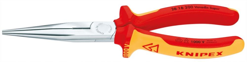 Storchschnabelzange VDE gerade mit Mehrkomponenten-Griffen 200mm KNIPEX Produktbild img1 L
