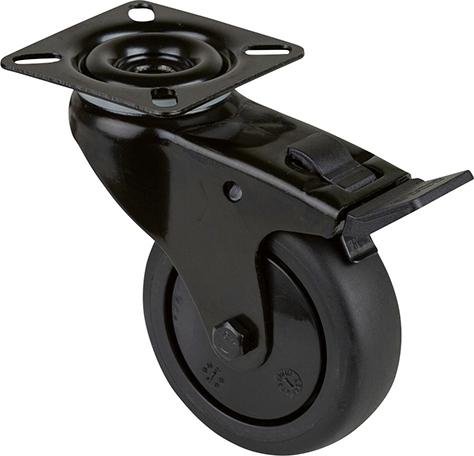 Lenkrolle A820.A85.075 mit Platte,Ø 75 B 25mm,60kg TPR Produktbild img1 L
