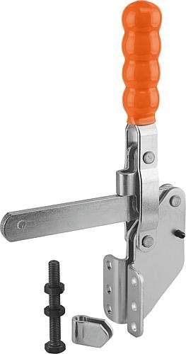 Kipp SCHNELLSPANNER STANDARD, FUß ABGEWINKELT, VERTIKAL, VOLLER HALTEARM, STAHL VE... Produktbild img1 L