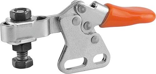 Kipp SCHNELLSPANNER MINI STAHL, FUß SENKRECHT, KOMP:KUNSTSTOFF, ORANGE, M=M05X20 Produktbild img1 L