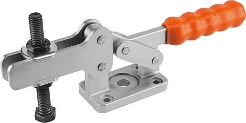 Kipp SCHNELLSPANNER SCHWERE AUSFÜHRUNG STAHL, FUß WAAGRECHT, KOMP:KUNSTSTOFF, ORANGE Produktbild img1 L