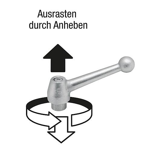 Kipp Klemmhebel Edelstahl  mit Außengewinde Produktbild img3 L