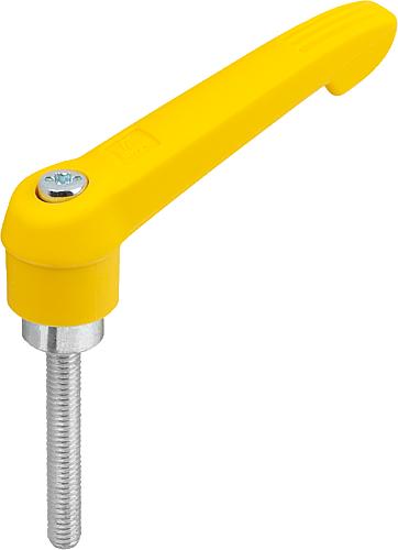 KLEMMHEBEL GR.4 M10X80, KUNSTSTOFF GELB RAL1021, KOMP:STAHL BLAU-PASSIVIERT Produktbild img1 L