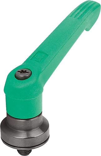 KLEMMHEBEL MIT SPANNKRAFTVERSTÄRKER GR.4 M10X30, KUNSTSTOFF GRÜN RAL6032, KOM... Produktbild img1 L