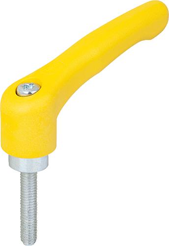 KLEMMHEBEL GR.5 M12X30, HOCHLEISTUNGSTHERMOPLAST GELB RAL1021, KOMP:STAHL BLA... Produktbild img1 L