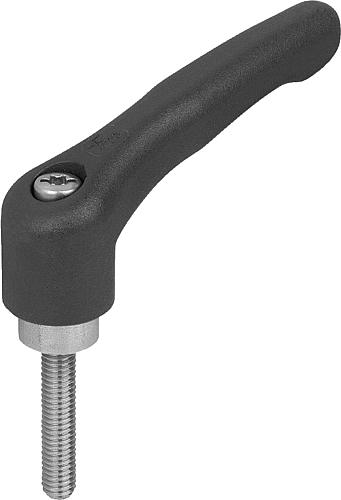 KLEMMHEBEL GR.2 M06X20, HOCHLEISTUNGSTHERMOPLAST SCHWARZ RAL7021, KOMP:EDELST... Produktbild img1 L