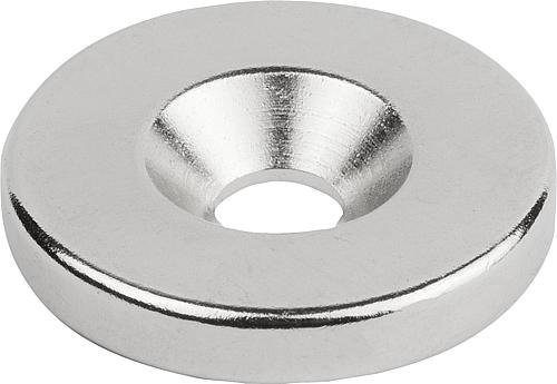 Kipp Rohmagnete (Scheibenmagnete) mit Senkbohrung au... Produktbild img1 L
