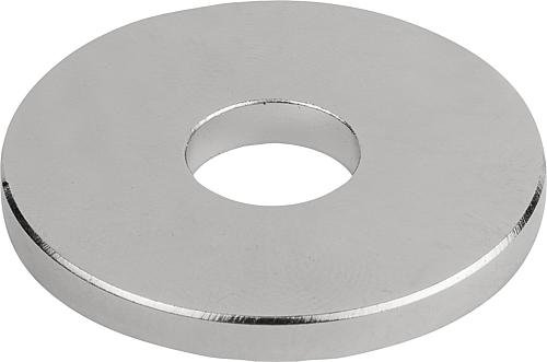 Kipp ROHMAGNET RINGMAGNET, FORM:B, NDFEB VERNICKELT, D1=10,5 ±0,1, D=32±0,1 Produktbild img1 L