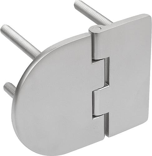 Kipp SCHARNIER, FORM:A OVAL 82X65, EDELSTAHL 1.4301 GESTRAHLT Produktbild img1 L