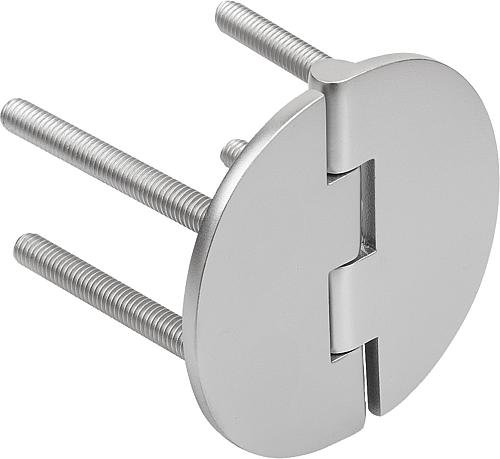 Kipp SCHARNIER, FORM:B RUND 65X65, EDELSTAHL 1.4301 GESTRAHLT Produktbild img1 L