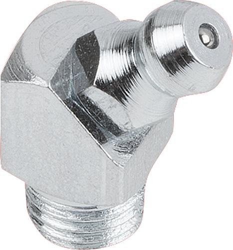 KEGELSCHMIERNIPPEL DIN71412, FORM:D ABGEWINKELT 45° M. 4-KANT, R1/8, L=21, ST... Produktbild img1 L