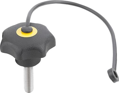 STERNGRIFF ÄHNLICH DIN6336 MIT SICHERUNGSBAND D=M10X25, D1=50 H=32, FORM:LS, ... Produktbild img1 L