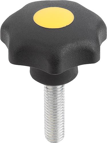 STERNGRIFF ÄHNLICH DIN6336 D=M06X60, D1=25, FORM:L, THERMOPLAST SCHWARZ, KOMP... Produktbild img1 L