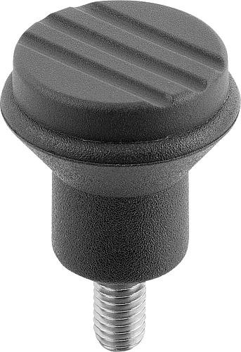 Kipp PILZKNOPF ANTIBAKTERIELL GR.1 D=M05X10 D1=21 THERMOPLAST, GRAU RAL7015, KOMP:... Produktbild img1 L