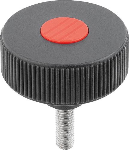 RÄNDELRAD GR.2, D1=50 D=M08X60 , FORM:L, THERMOPLAST SCHWARZ RAL7021, KOMP:ST... Produktbild img1 L