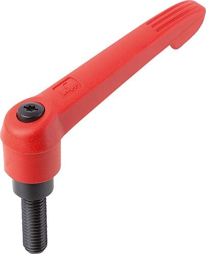 KLEMMHEBEL GR.3 M08X45, KUNSTSTOFF ROT RAL3020, KOMP:STAHL Produktbild img1 L