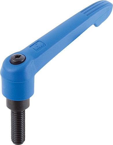 KLEMMHEBEL GR.2 M06X45, KUNSTSTOFF BLAU RAL5017, KOMP:STAHL Produktbild img1 L