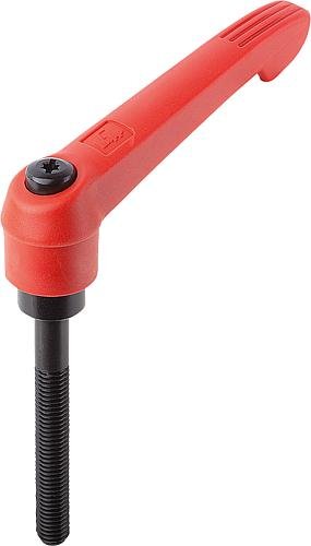 KLEMMHEBEL GR.2 M10X60, KUNSTSTOFF ROT RAL3020, KOMP:STAHL Produktbild img1 L