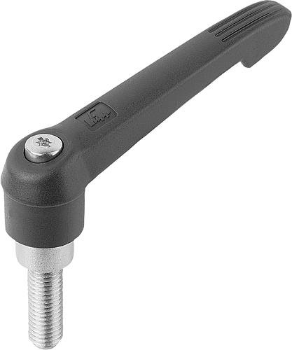 KLEMMHEBEL GR.1 M06X50, KUNSTSTOFF SCHWARZ RAL7021, KOMP:EDELSTAHL Produktbild img1 L