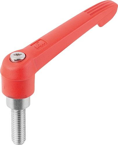 KLEMMHEBEL GR.1 M06X30, KUNSTSTOFF ROT RAL3020, KOMP:EDELSTAHL Produktbild img1 L