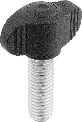 FLÜGELGRIFF MINIWING D=M06X10 A=28, H=15, FORM:L MIT AUßENGEWINDE, THERMOPLAS... Produktbild img1 L
