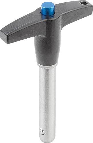 KUGELSPERRBOLZEN MIT T-GRIFF, D1=6, L=30, L1=7, L5=37, EDELSTAHL, KOMP:ALUMINIUM Produktbild img1 L