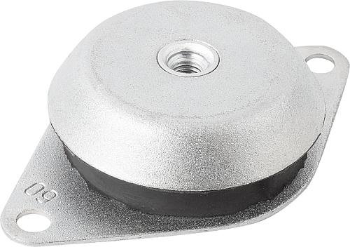 Kipp MASCHINENFUß, FORM:A STAHL, KOMP:ELAST. NATURKAUTSCHUK Produktbild img1 L