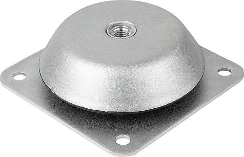 Kipp MASCHINENFUß, FORM:B STAHL, MIT ABREISSSICHERUNG, KOMP:ELAST. NATURKAUTSCHUK Produktbild img1 L