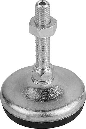 STELLFUß MIT INNENSECHSKANT, FORM:C M10X50, D=50, STAHL, KOMP:GUMMI Produktbild img1 L