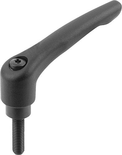 KLEMMHEBEL GR.4 M12X35, STAHL SCHWARZ KUNSTSTOFFBESCHICHTET, KOMP:STAHL BRÜNIERT Produktbild img1 L