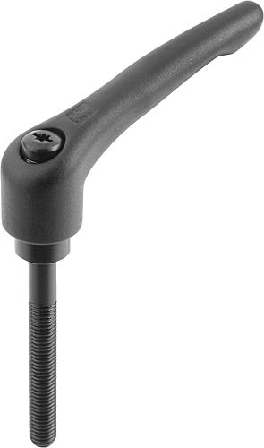 KLEMMHEBEL GR.2 M10X60, STAHL SCHWARZ KUNSTSTOFFBESCHICHTET, KOMP:STAHL BRÜNIERT Produktbild img1 L