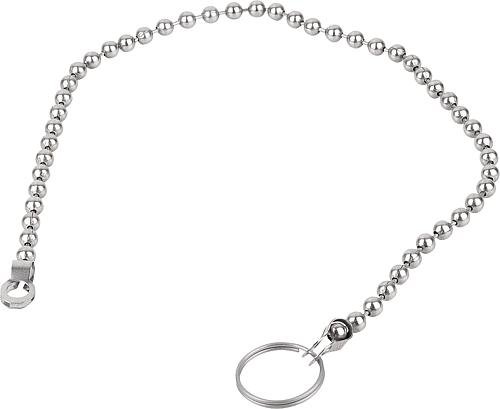 KUGELKETTE MIT SCHLÜSSELRING L=160, FORM:B EDELSTAHL, KOMP:EDELSTAHL Produktbild img1 L