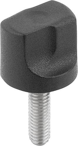 GRIFFSCHRAUBE GR.2 D=M05X25 D1=20 H=18,5, FORM:L THERMOPLAST, SCHWARZ RAL7021... Produktbild img1 L
