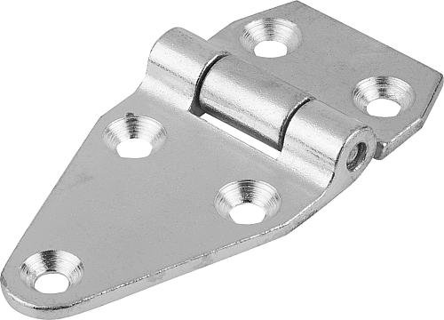 Kipp SCHARNIER WARTUNGSFREI FORM:B 105X50, STAHL VERZINKT, A1=39, A2=21, A3=70, A4=35 Produktbild img1 L