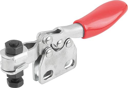 Kipp SCHNELLSPANNER MINI L=79 STAHL, FUß SENKRECHT, KOMP:KUNSTSTOFF, ROT, F2=500 Produktbild img1 L