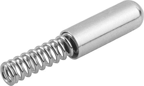 FEDERHÜLSE ABGERUNDET, FORM:A OHNE BUND L=16, D1=3 STAHL, KOMP:EDELSTAHL Produktbild img1 L