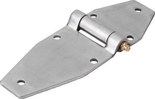 Kipp SCHARNIER ANSCHRAUBBAR FORM:A LANGER SCHENKEL 186X65, EDELSTAHL MATT POLIERT,... Produktbild img1 L