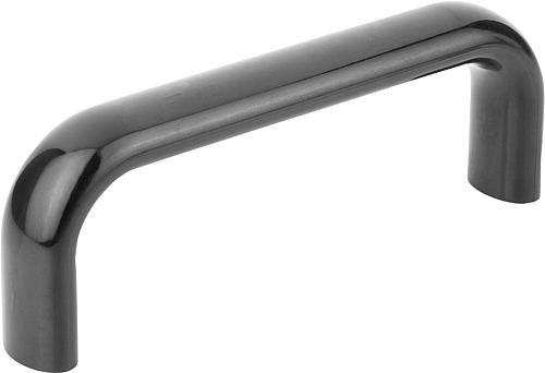 BÜGELGRIFF OVAL L=133, A=120, D=M06, DUROPLAST SCHWARZ, KOMP:EDELSTAHL BLANK Produktbild img1 L