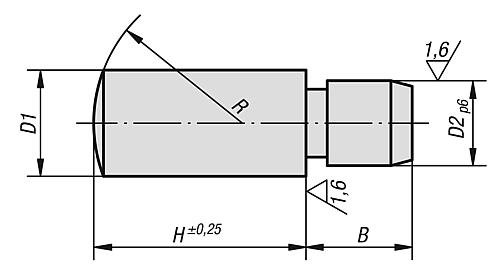 AUFLAGEBOLZEN D1=10, H=20, EINSATZSTAHL GEHÄRTET, BRÜN. U. GESCHL Produktbild img2 L