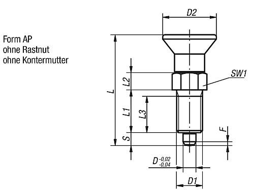 Arretierbolzen  mit Gewindesicherung Produktbild img2 L