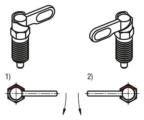SPERRRIEGEL MIT ANSCHLAG, RECHTS, D=8, M16, FORM:A GRIFF UNBESCH., O. MUTTER,... Produktbild img3 L