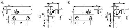 RIEGEL MIT RÜCKSTELLFEDER FORM:A LINKS L=60, B=36,5, ALUMINIUM FARBLOS FARBLOS Produktbild img2 L