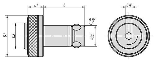POSITIONIERZYLINDER MIT SCHNELLSPANNSYSTEM VERGÜTUNGSSTAHL, KOMP:WÄLZLAGERSTA... Produktbild img2 L