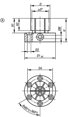 Kipp Spanndorne  mit seitlicher Klemmung Produktbild img2 L