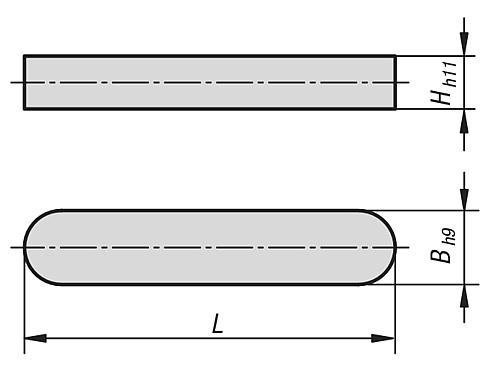 PASSFEDER DIN6885, FORM:A, B=5, L=28, H=5, EDELSTAHL 1.4571 Produktbild img2 L