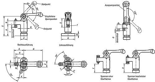 Kipp Schwenkspanner mini  mit Exzenterhebel Produktbild img2 L