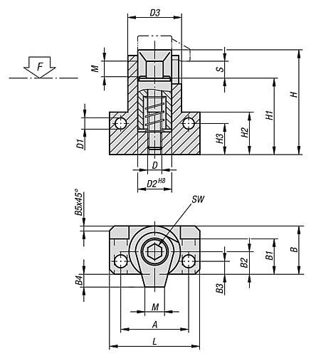 Kipp Spannhaken mit Winkelaufnahme Produktbild img2 L
