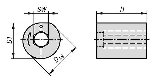 Kipp KLEMMEXZENTER MESSING, D=8, H=8 Produktbild img2 L